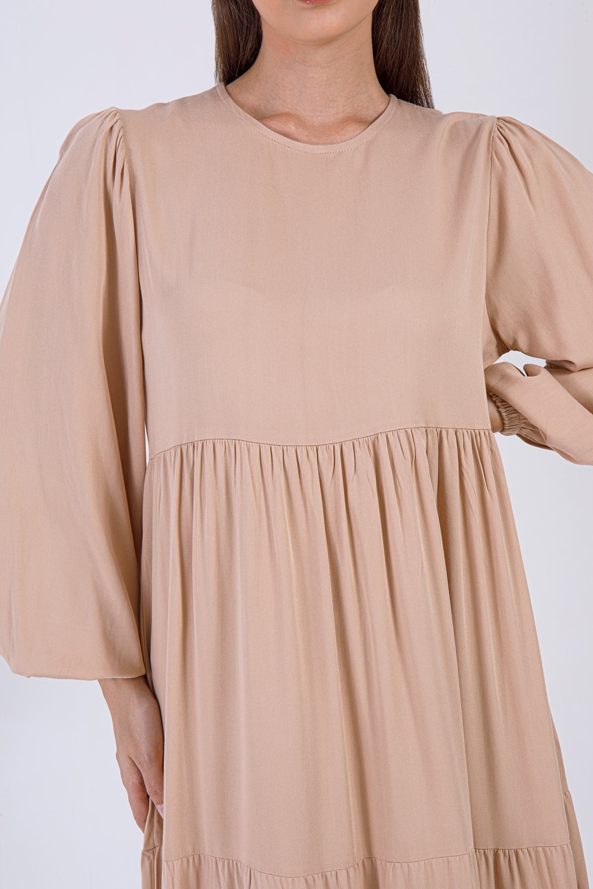 Amara Maxi Dress – Nude Beige