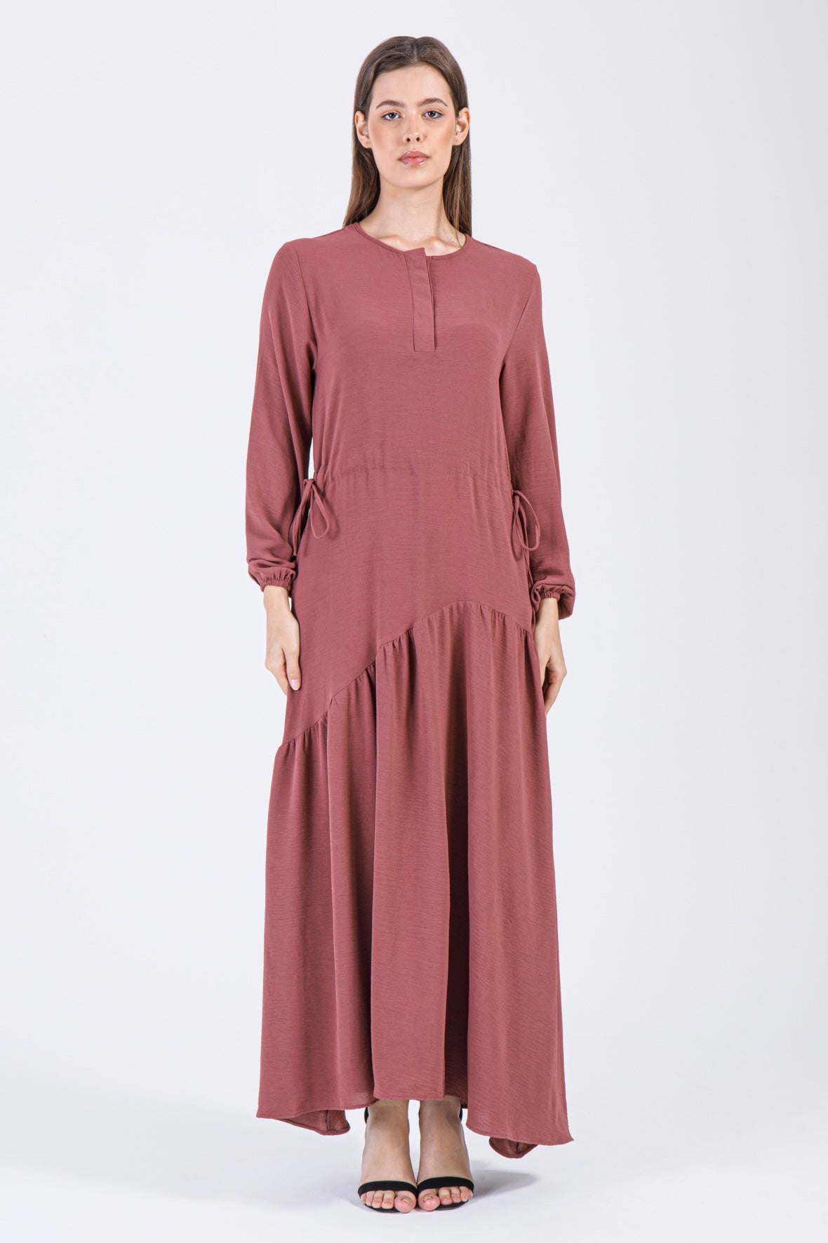 Rosewood Flare Maxi Dress – Soft Summer Fabric