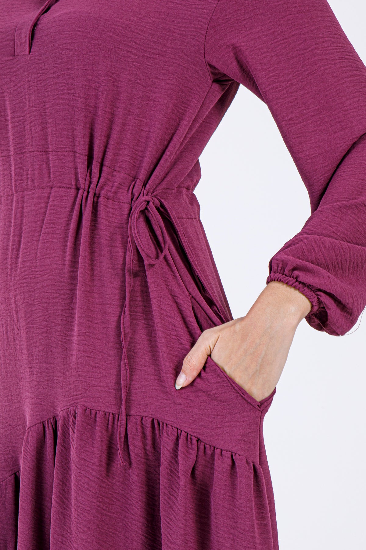 Asya Drawstring Maxi Dress – Plum