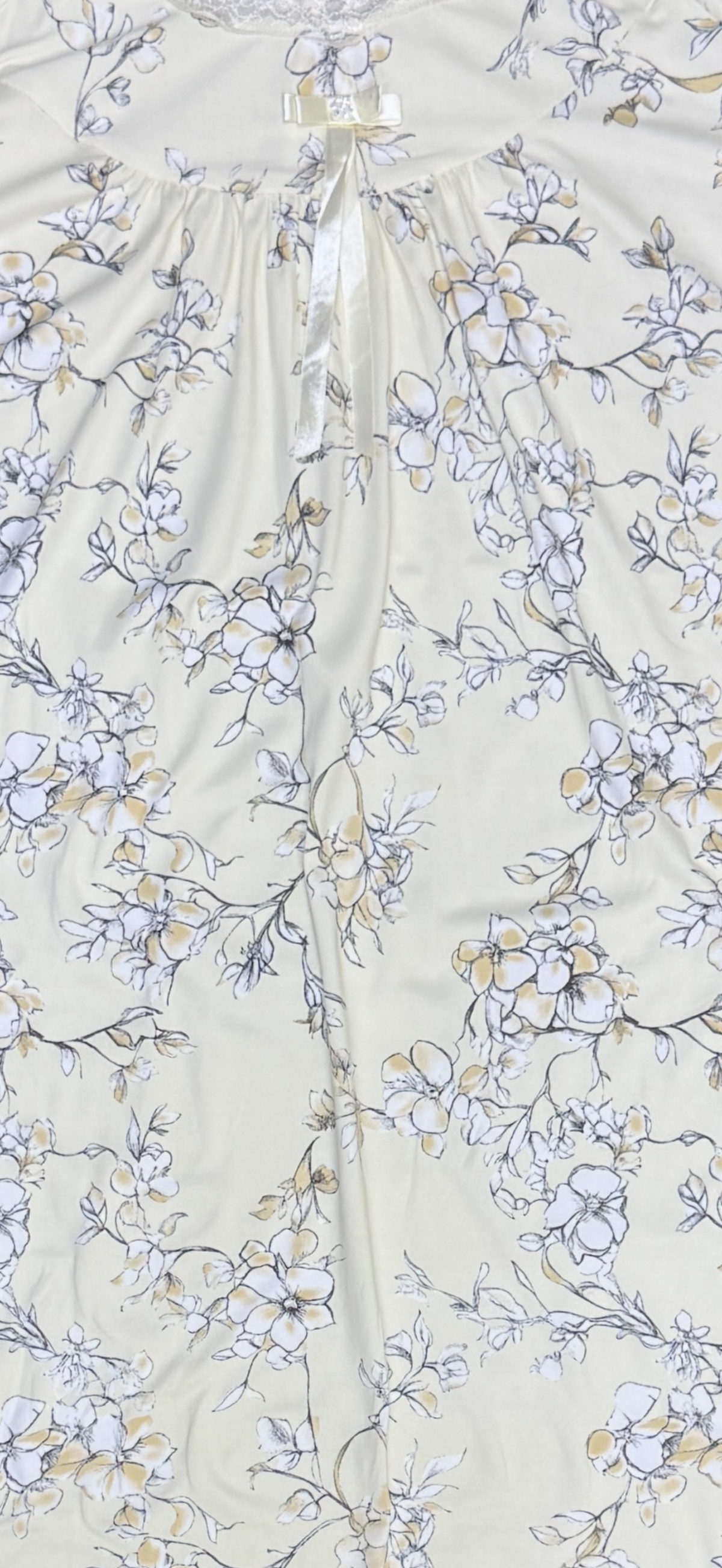 Marielle β Soft Ivory Floral Nightdress | Women's Lace Sleepwear