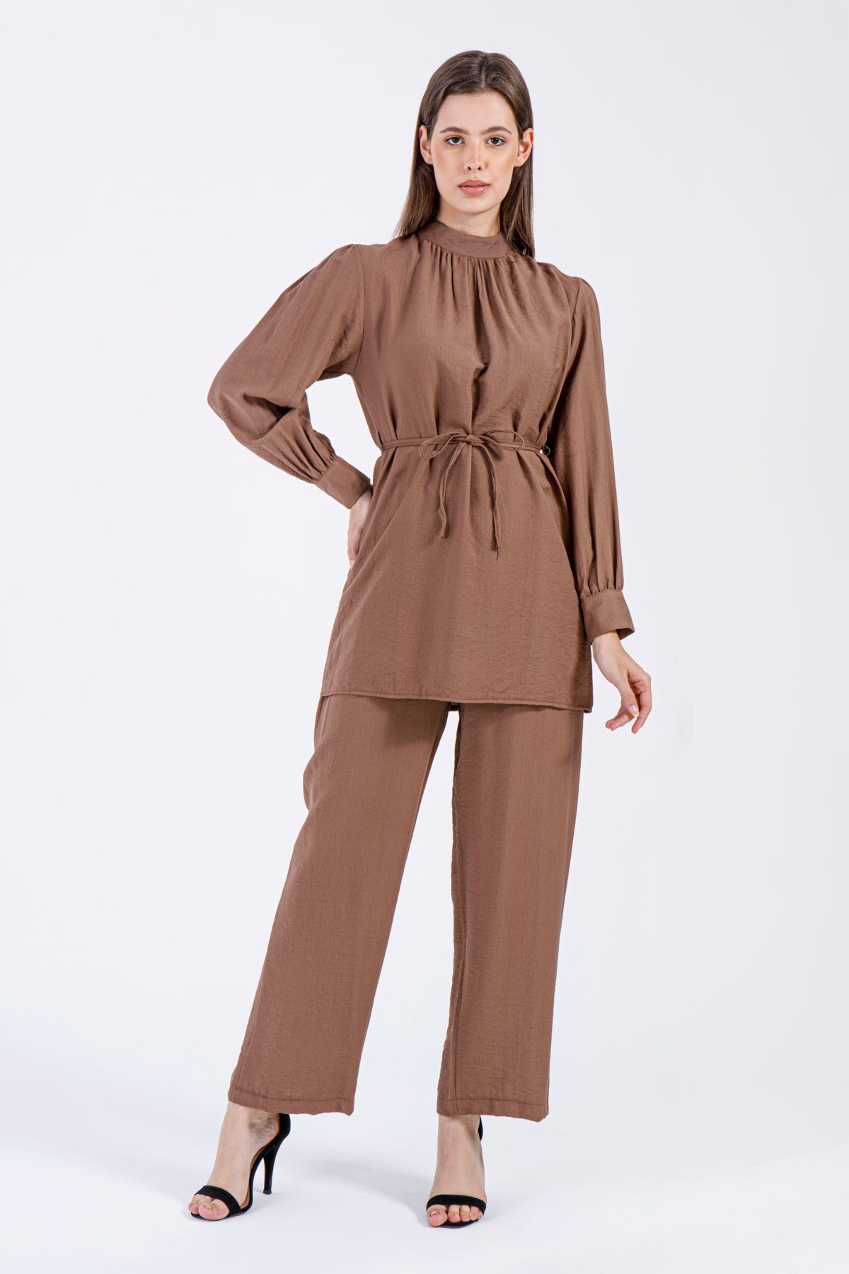 Mocha Elegance – 2-Piece Modest Set in Rich Brown