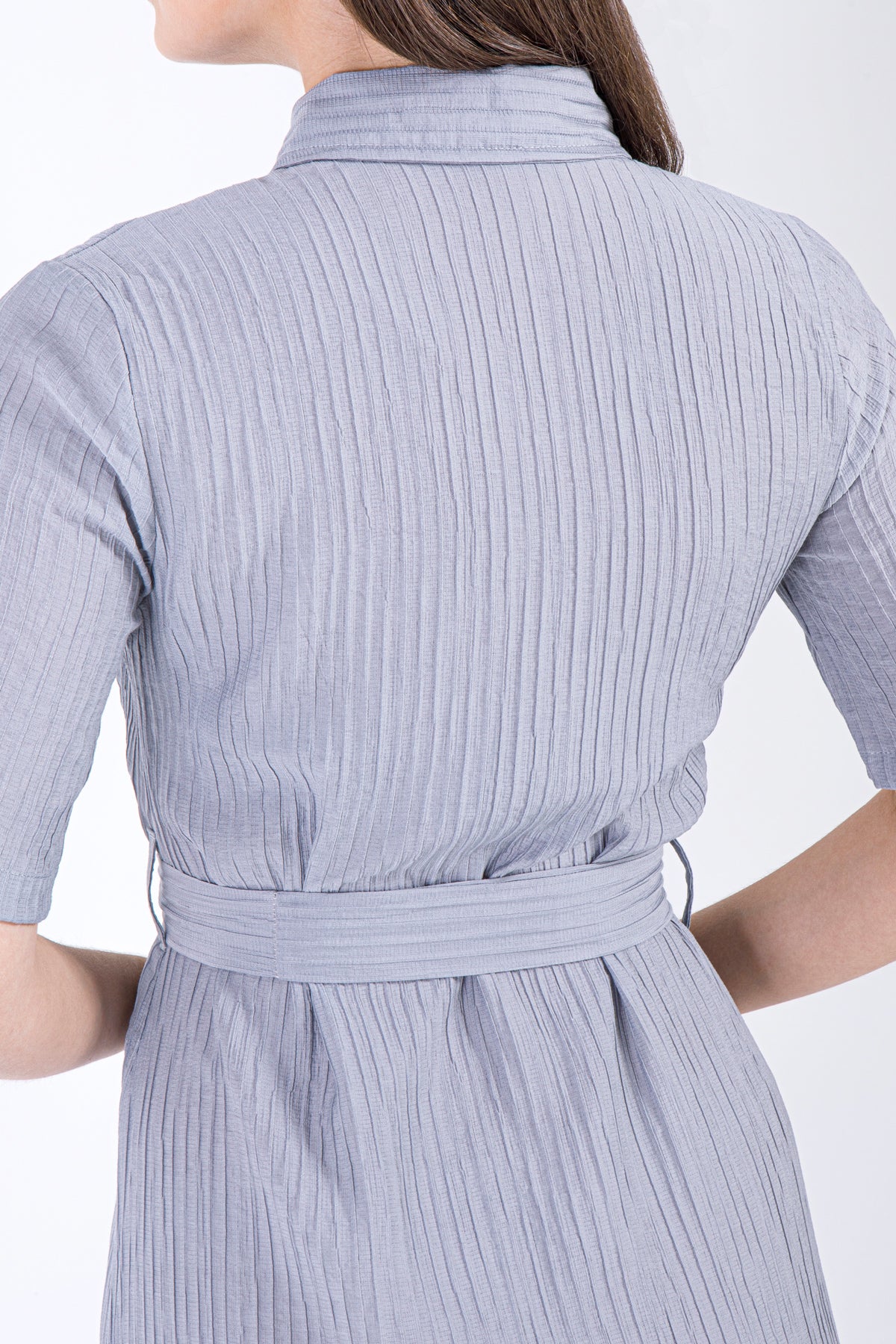 Liyana Button-Down Maxi Dress – Mist Grey