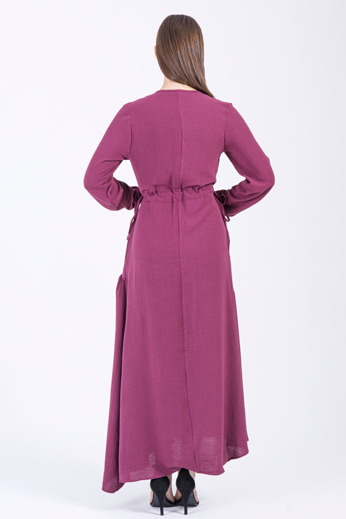 Asya Drawstring Maxi Dress – Plum