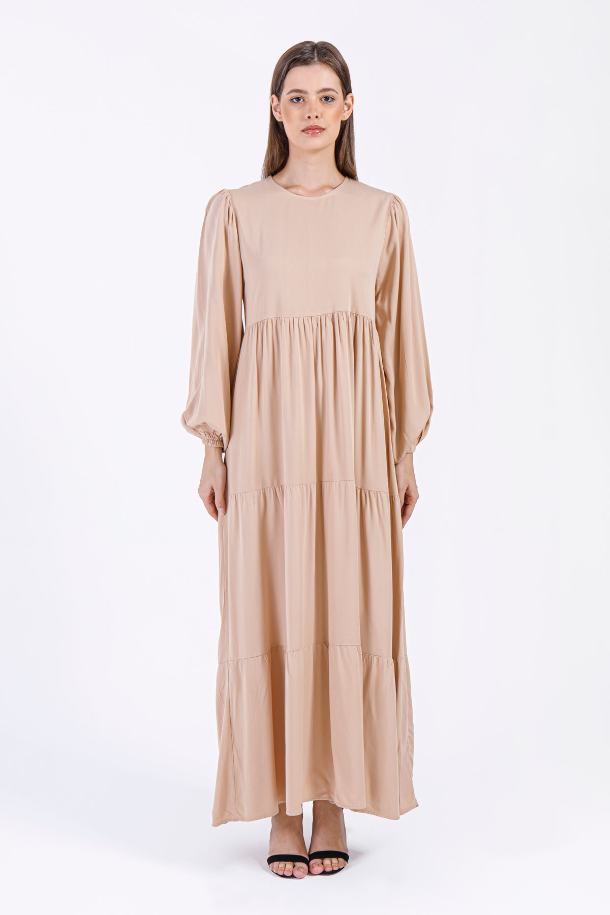Amara Maxi Dress – Nude Beige