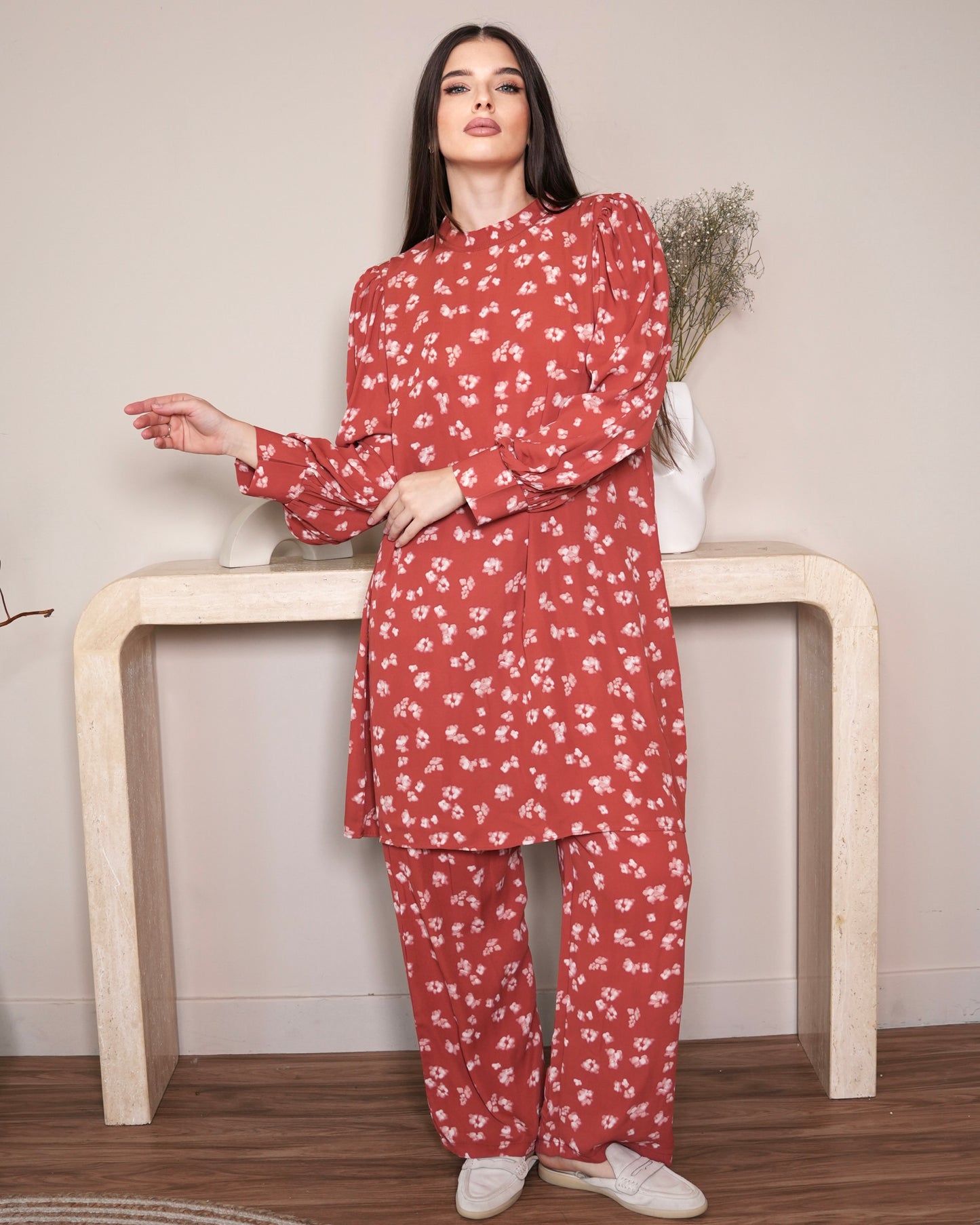 Elegant Rust Floral - Coord Set