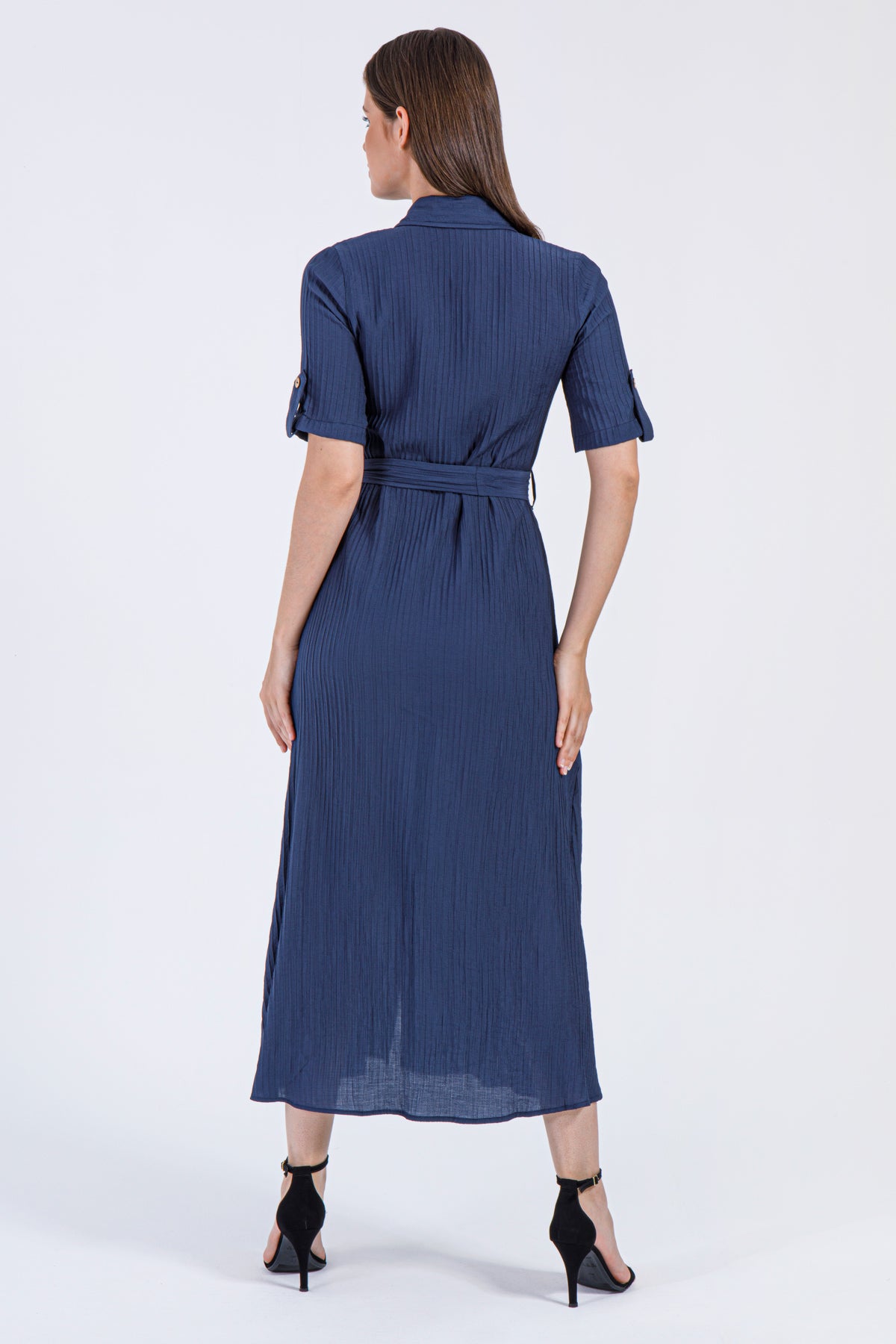 Nayla Button-Down Maxi Dress – Deep Navy