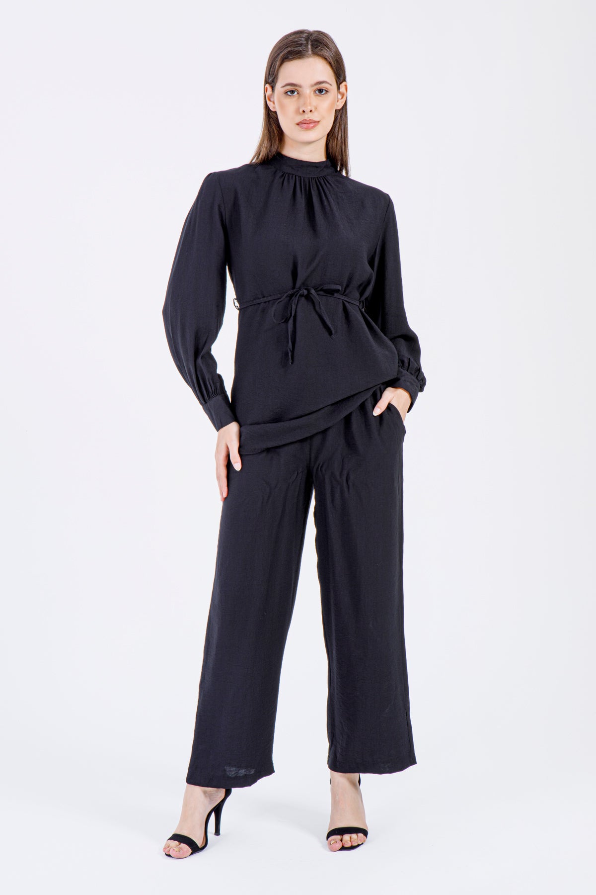 Layla Luxe Coord Set – Deep Black