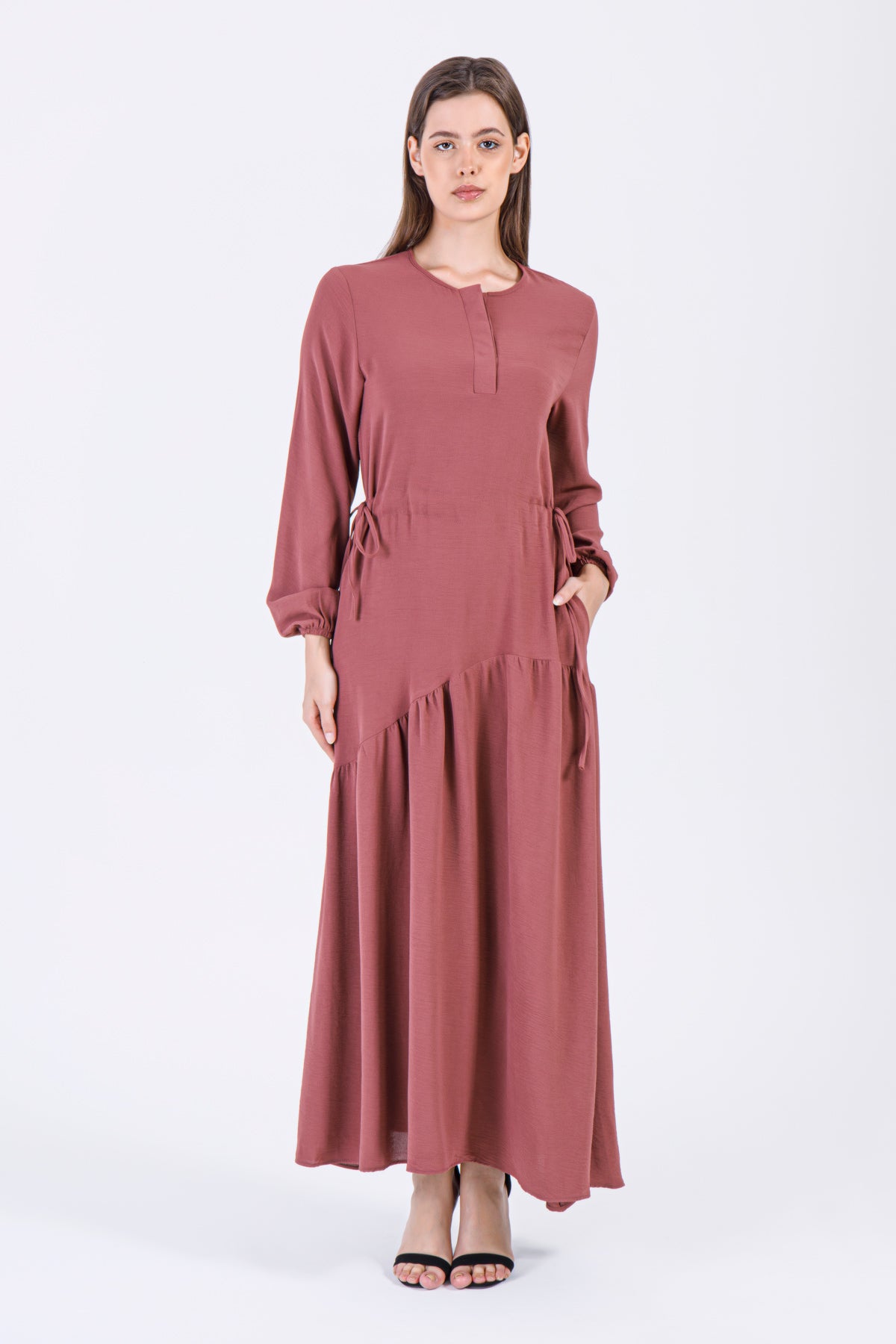 Rosewood Flare Maxi Dress – Soft Summer Fabric