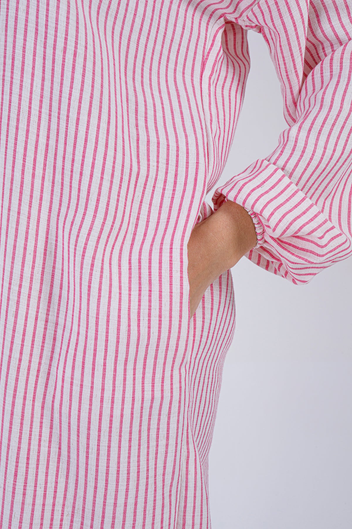 Ayla Striped Button-Down Dress – Pink & White