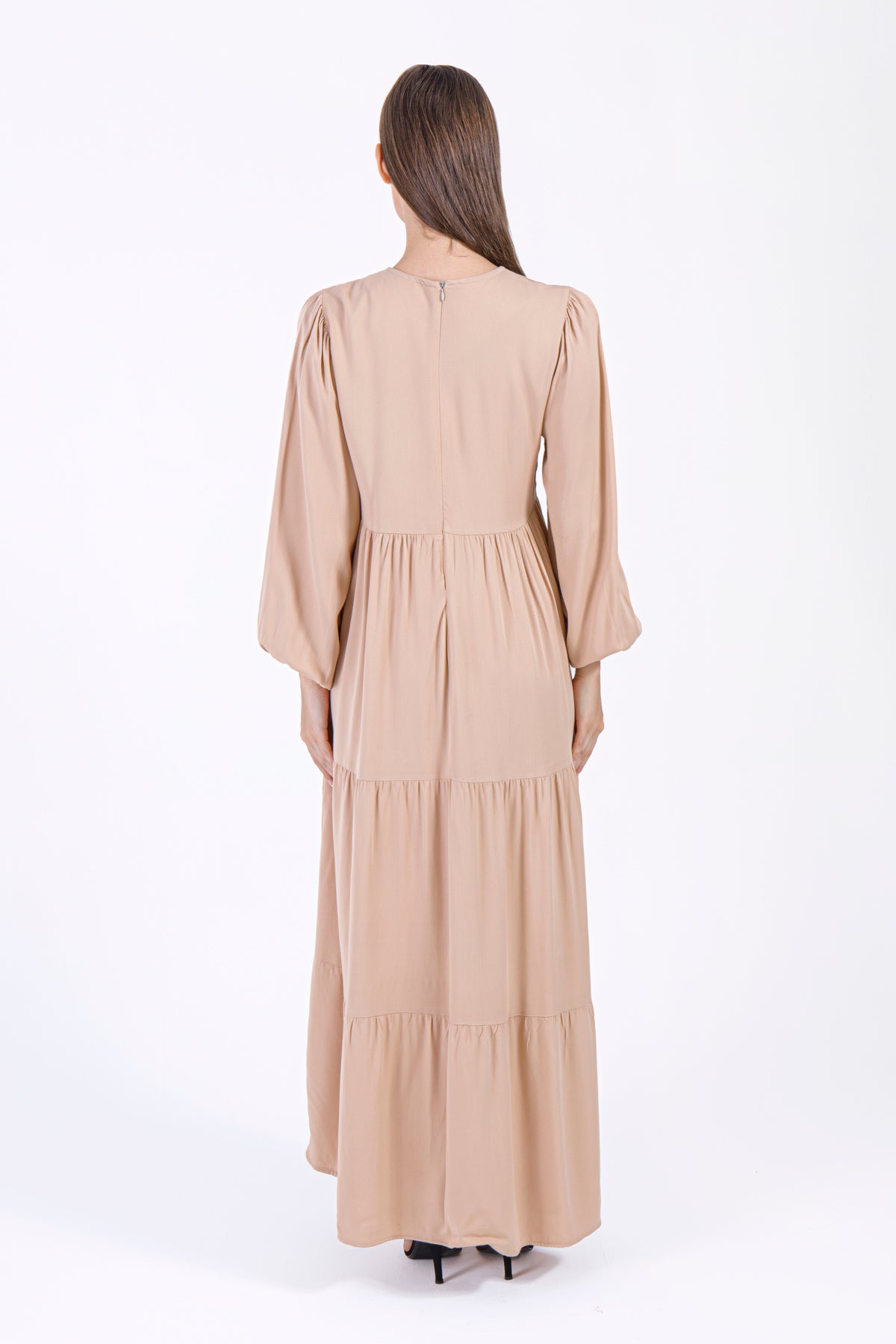 Amara Maxi Dress – Nude Beige