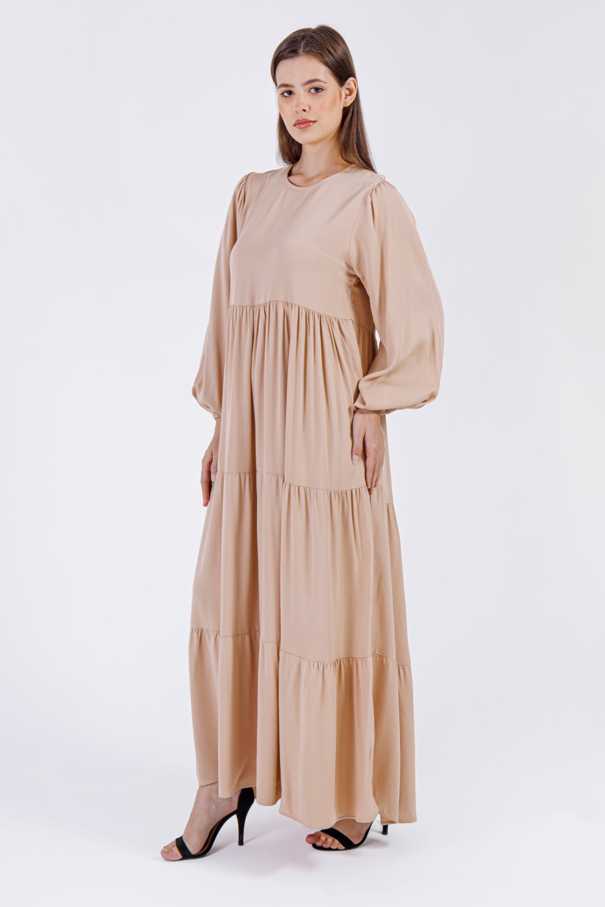 Amara Maxi Dress – Nude Beige