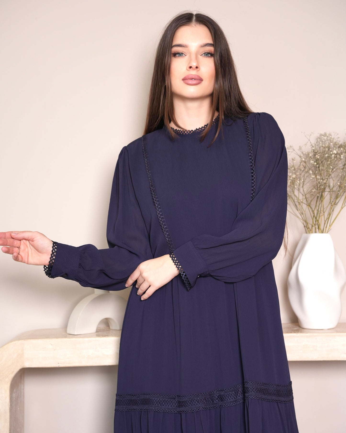 Luna Elegance - Navy Maxi Dress