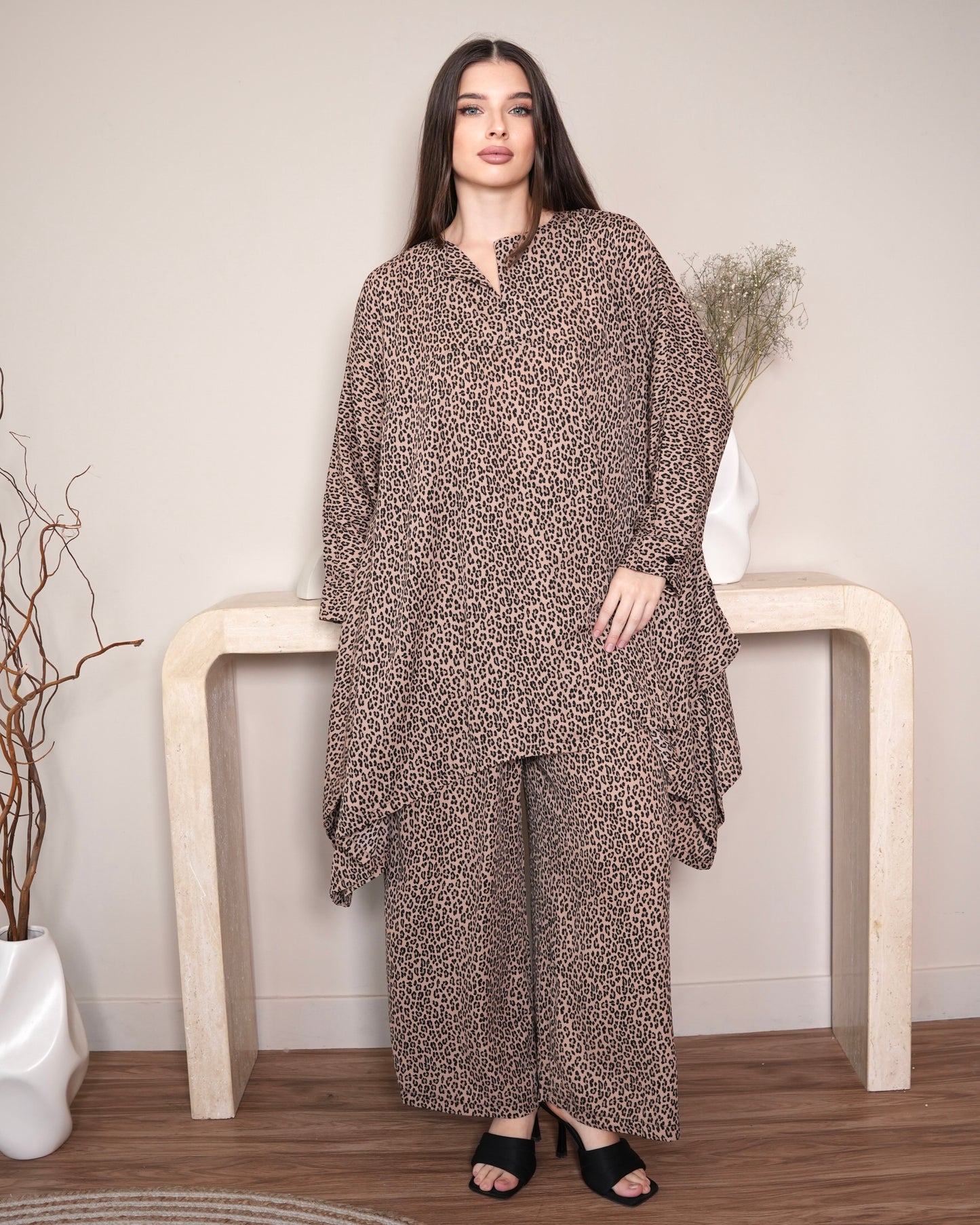 Savannah Charm - Leopard Print Modest Co-Ord Set