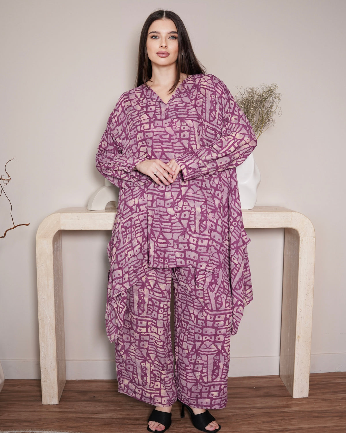 Amethyst Geo Print – Chiffon Co-ord Set