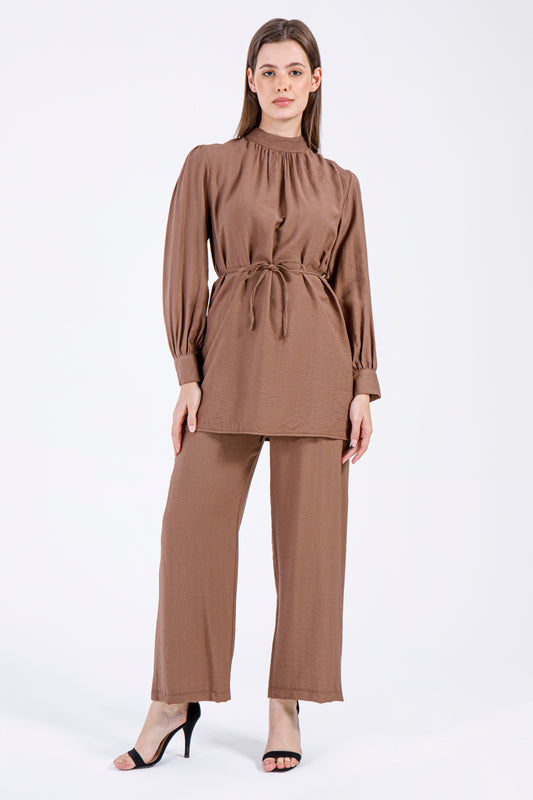 Mocha Elegance – 2-Piece Modest Set in Rich Brown