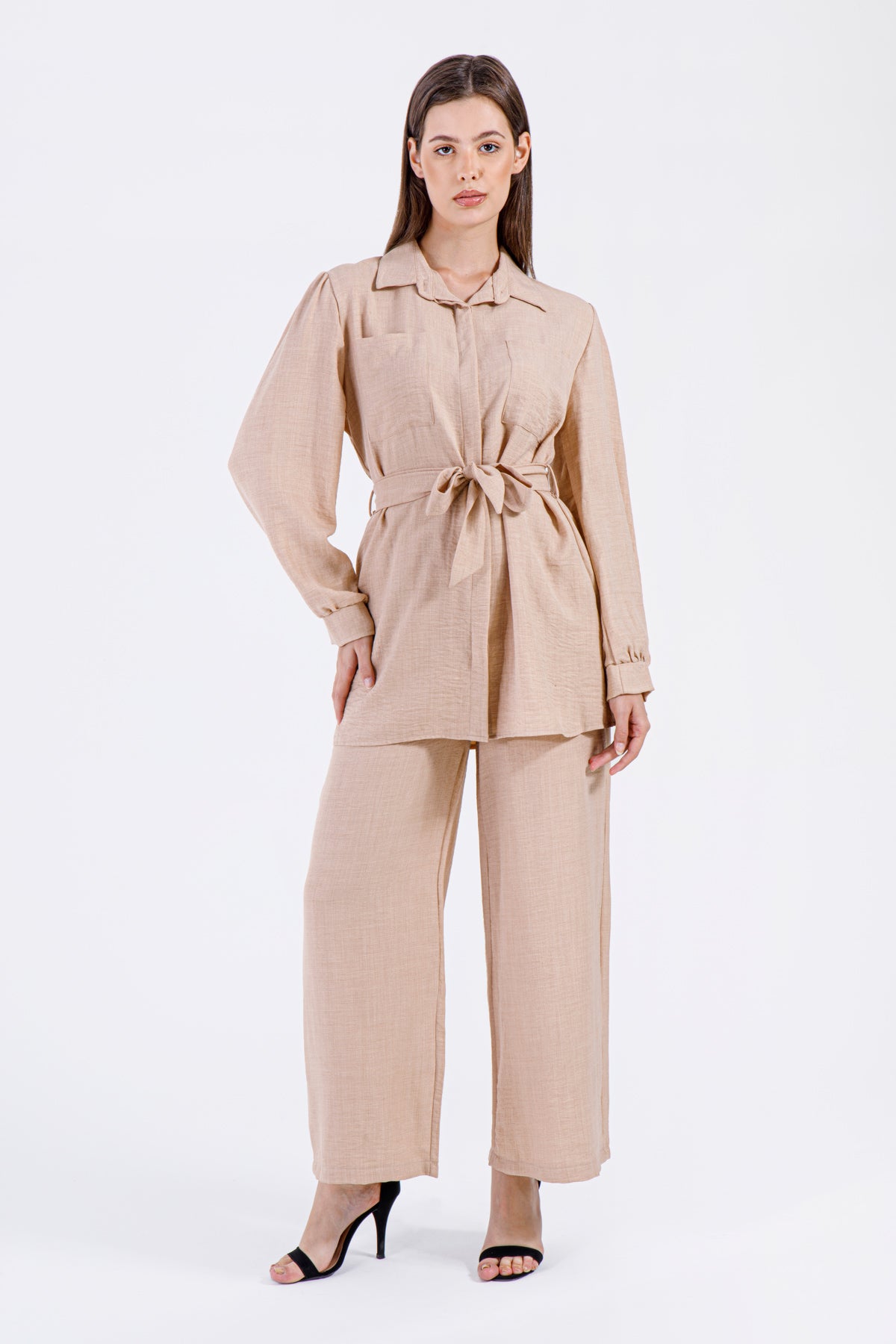 Sahar Co-Ord Set – Beige Elegance