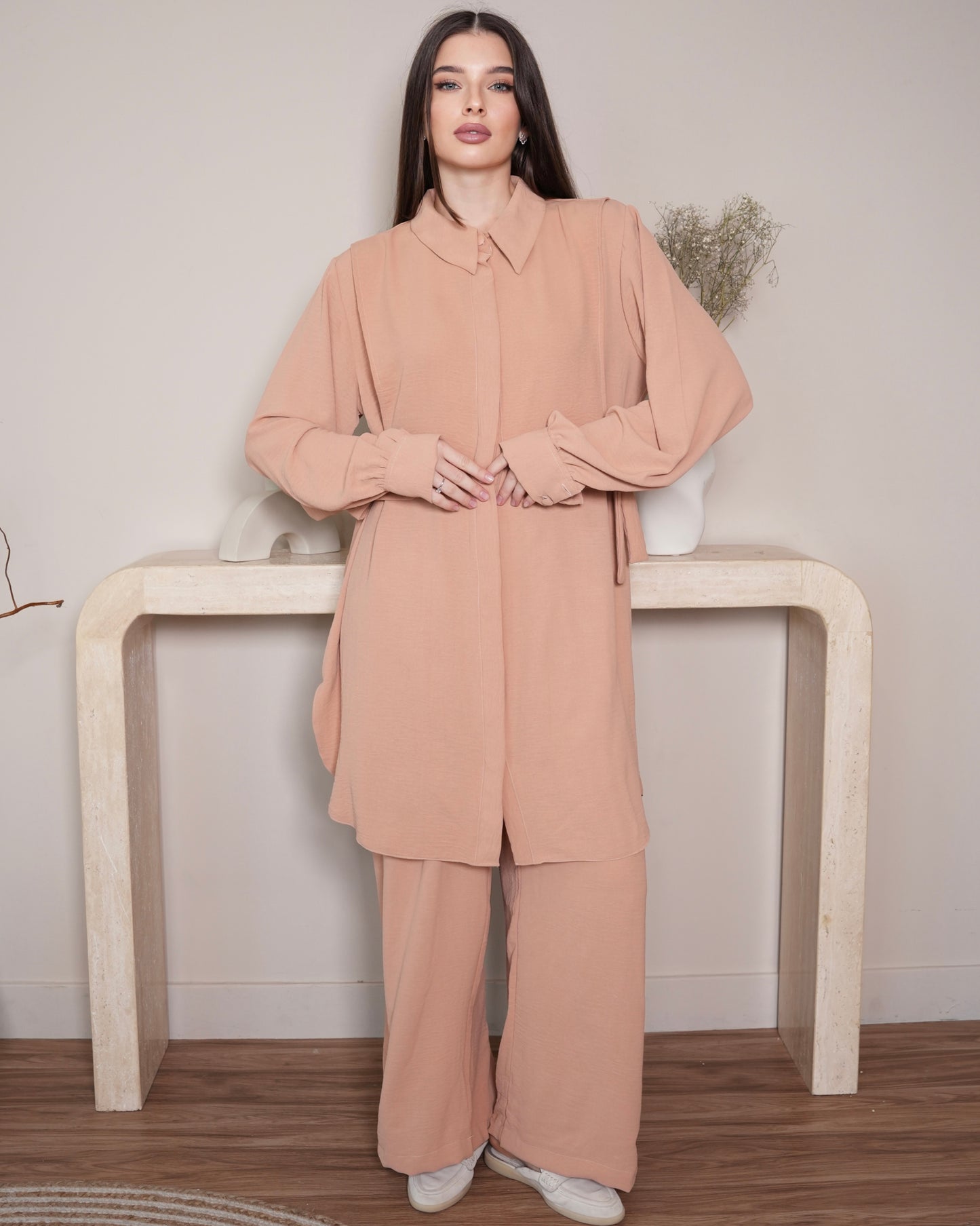 Nude Serenity - Modern Minimalist Co-Ord Set