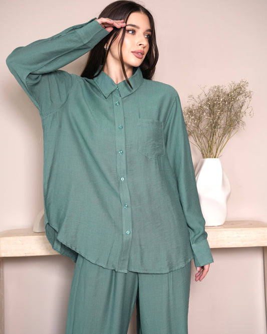 Sage Breeze - Modest Linen Co-Ord Set