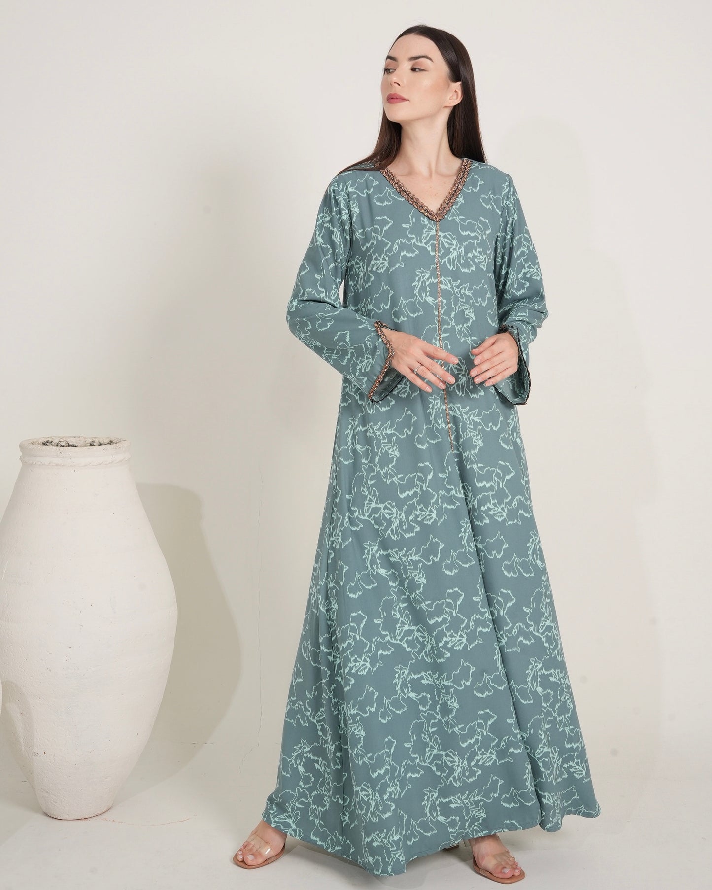 Serene Sage Maxi - Sage green floral print Maxi dress