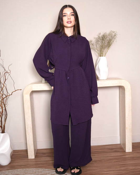 Deep Plum Relaxed-Fit Modest Set