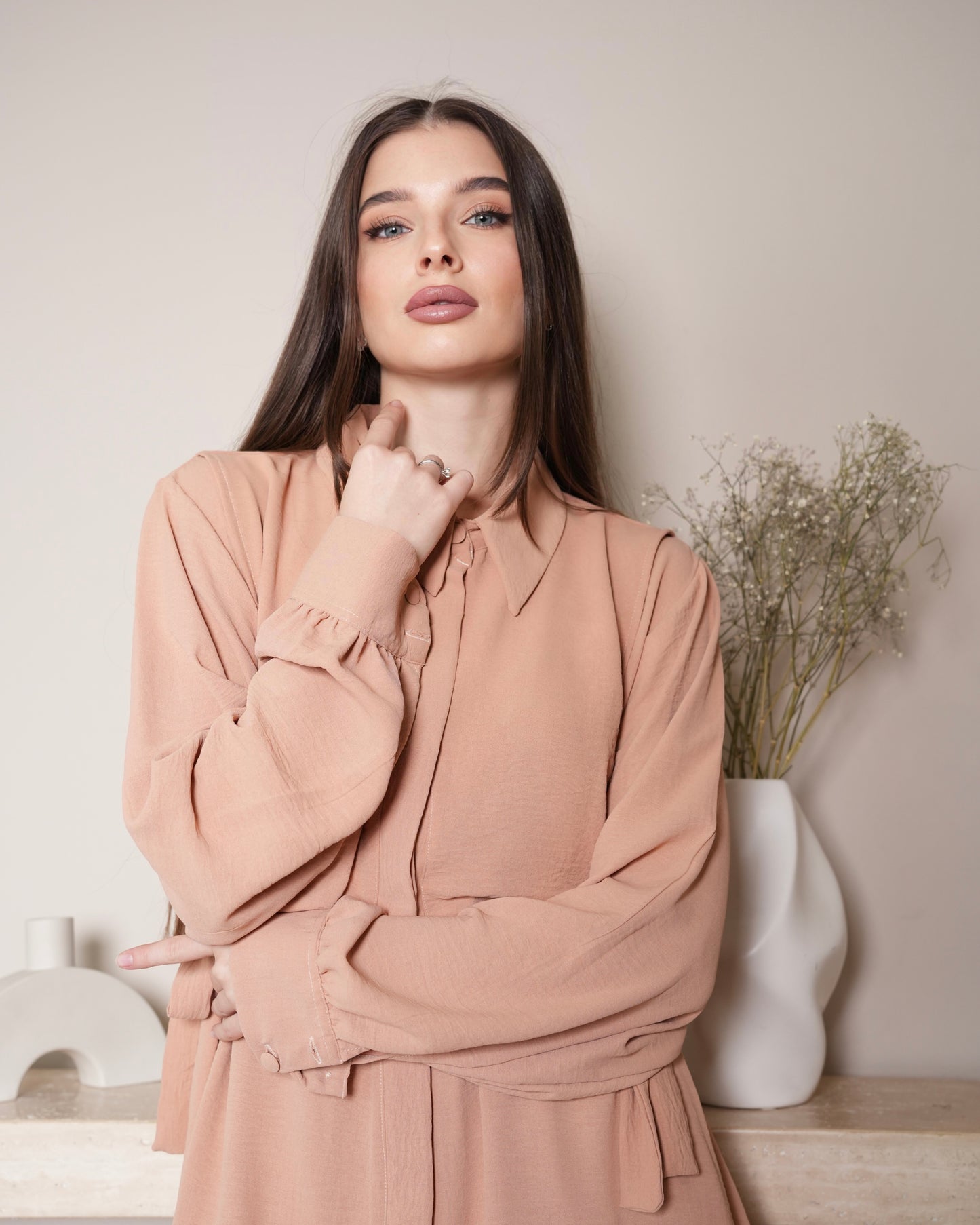 Nude Serenity - Modern Minimalist Co-Ord Set