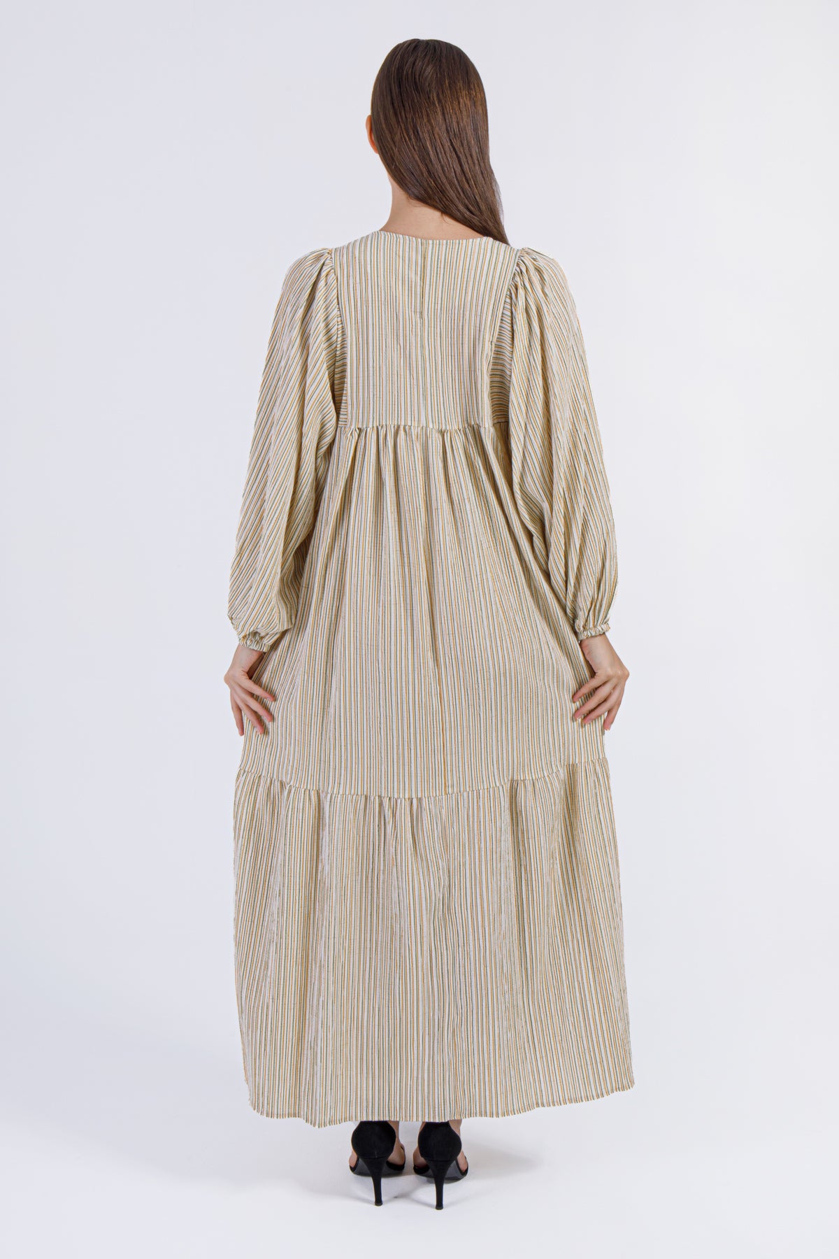 Seraya Tassel Maxi Dress – Golden Beige