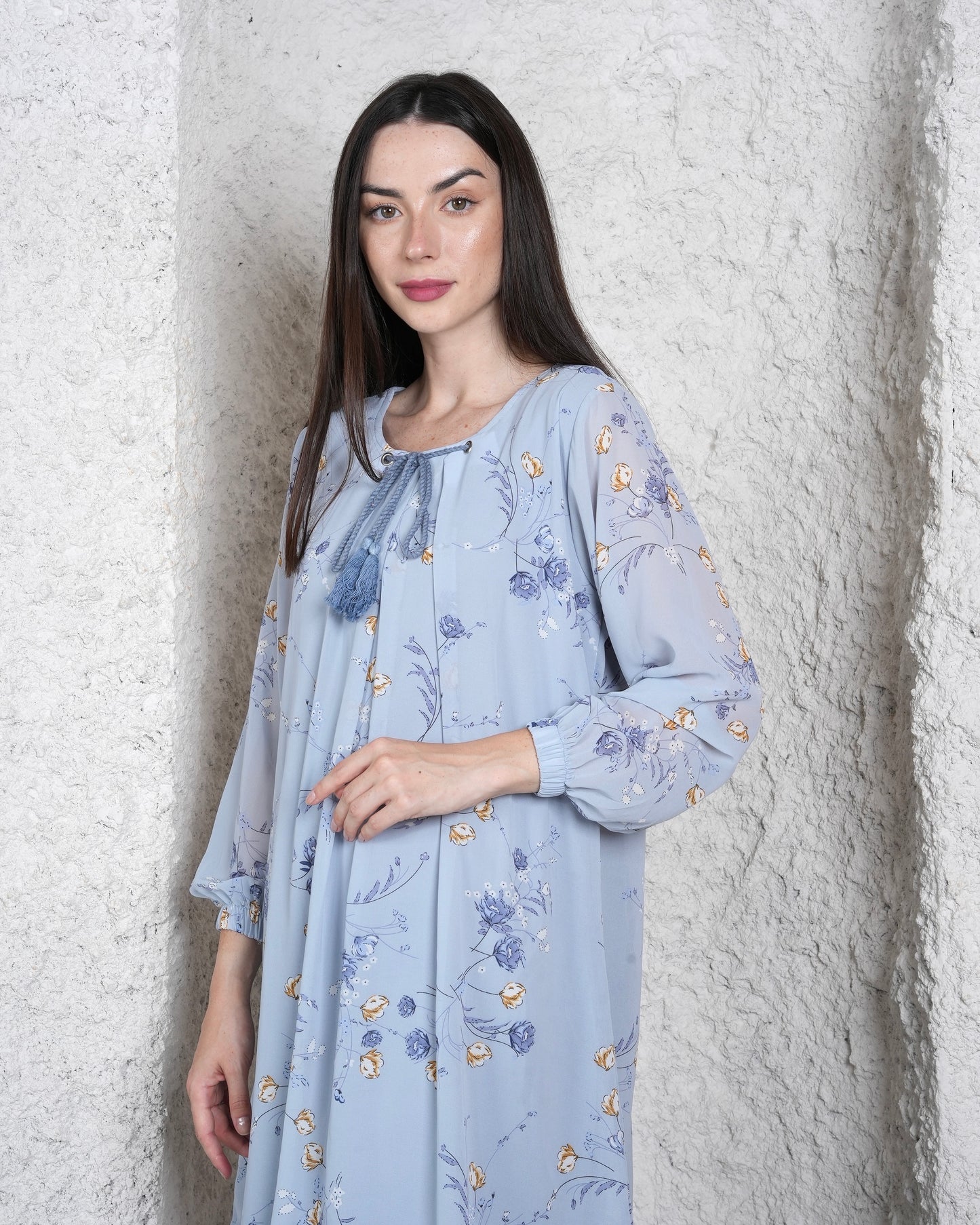 Blue Skies Bouquet - Chiffon printed Co-ord set