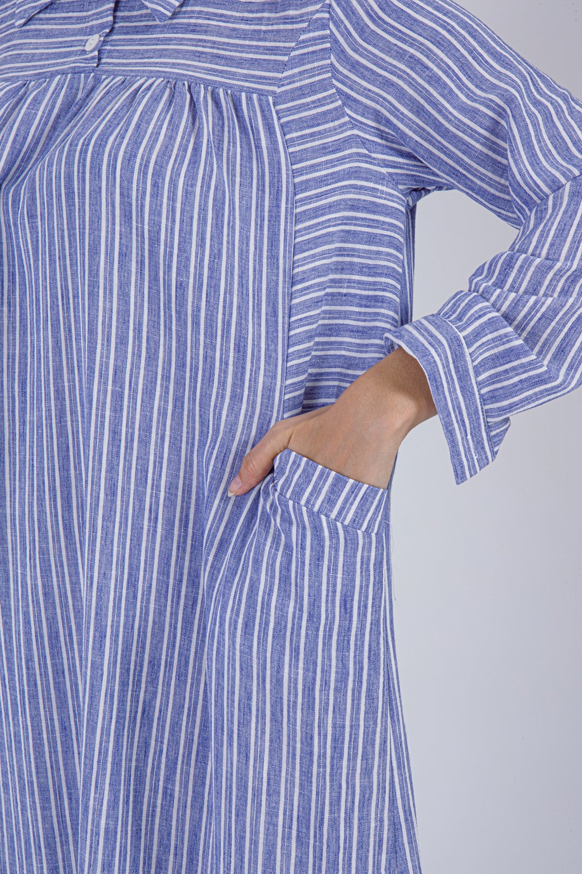Lina Striped Maxi Dress – Blue & White