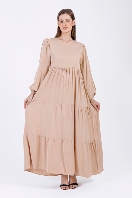 Amara Maxi Dress – Nude Beige