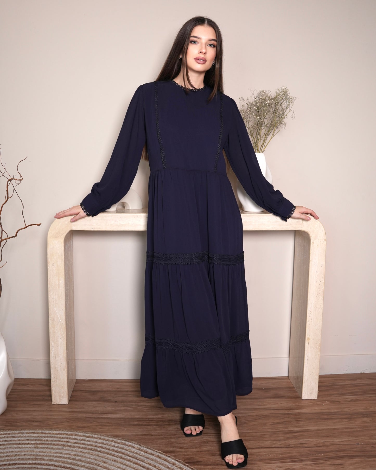 Luna Elegance - Navy Maxi Dress