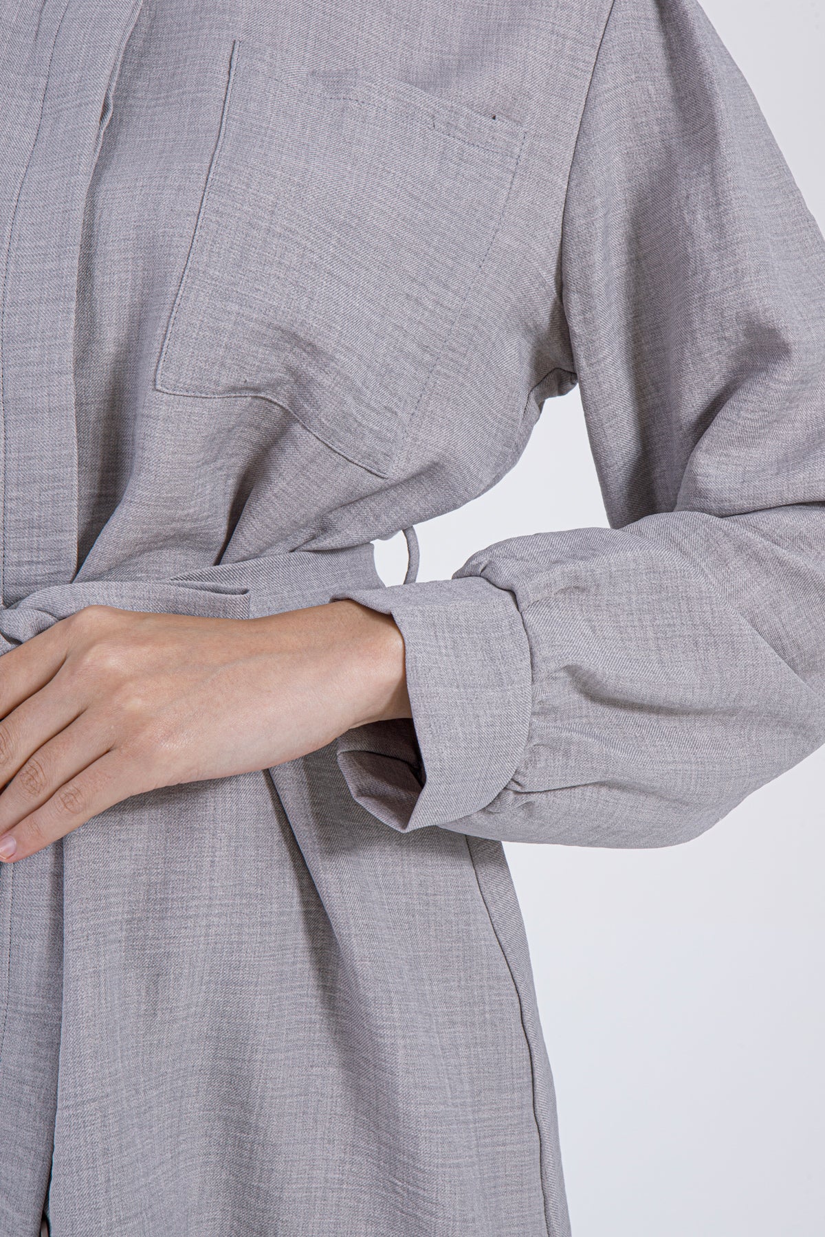 Elira Belted Set – Dove Grey