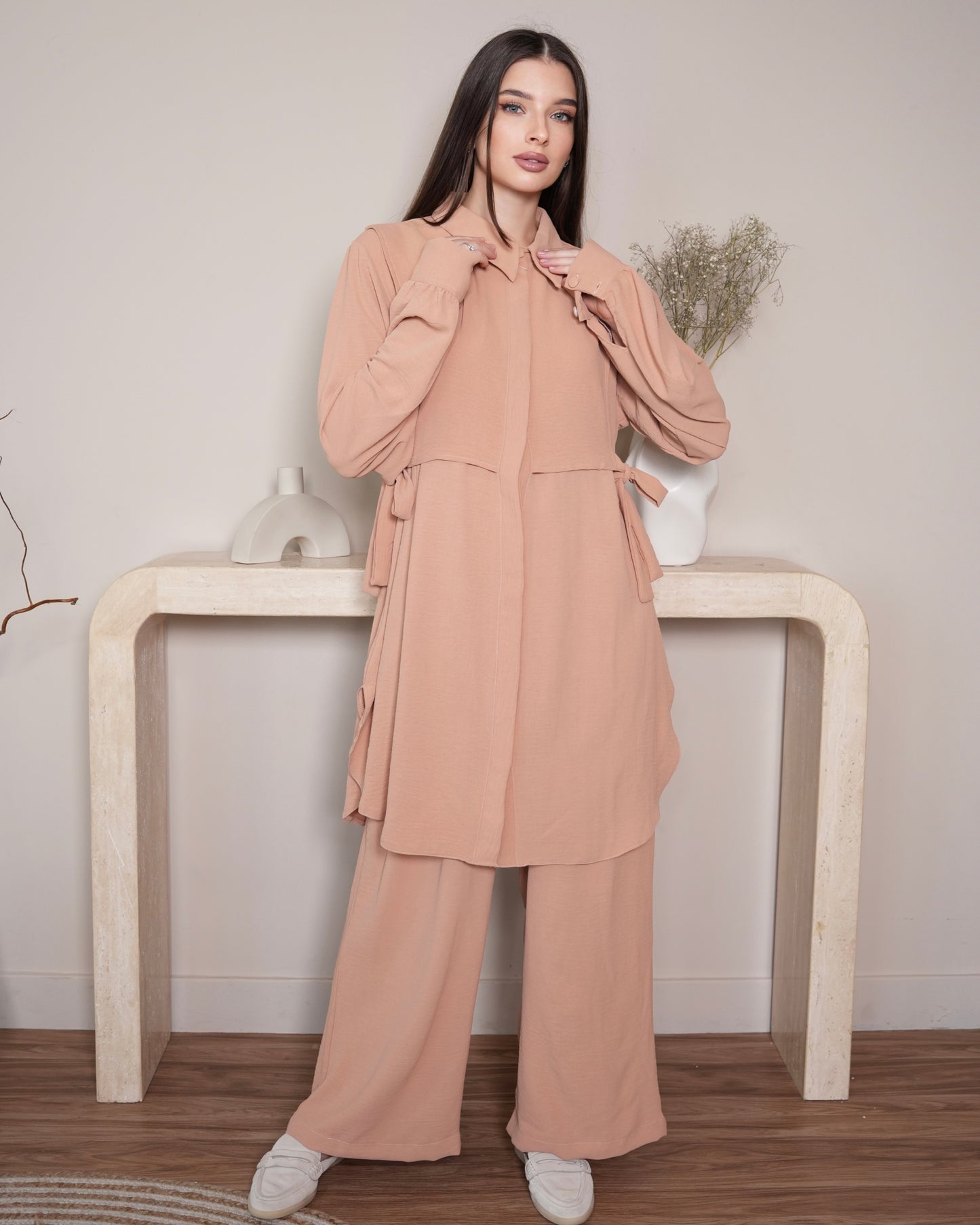 Nude Serenity - Modern Minimalist Co-Ord Set