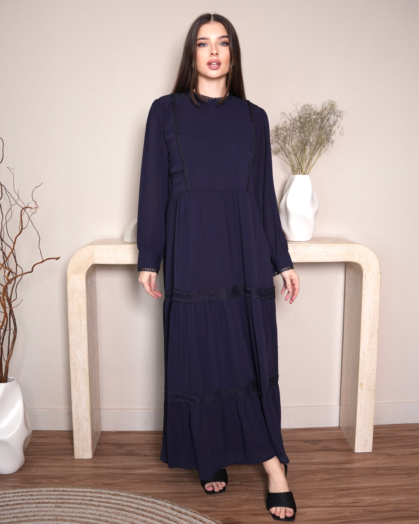 Luna Elegance - Navy Maxi Dress