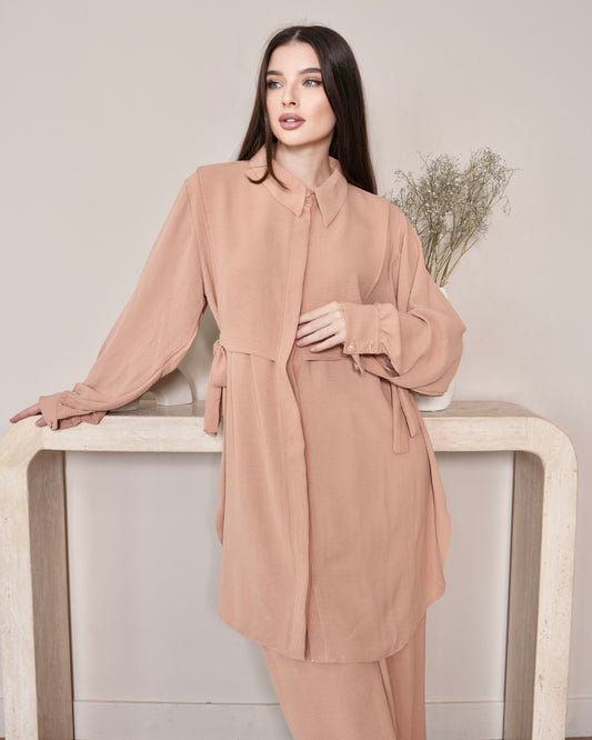 Nude Serenity - Modern Minimalist Co-Ord Set