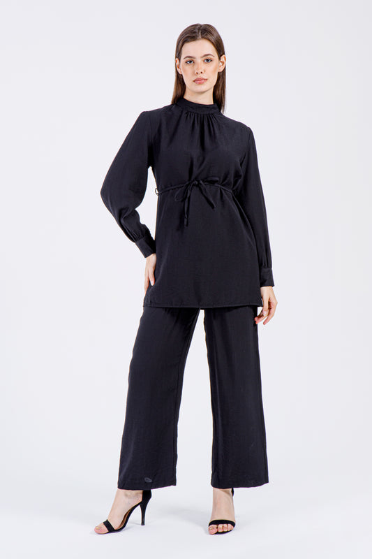Layla Luxe Coord Set – Deep Black