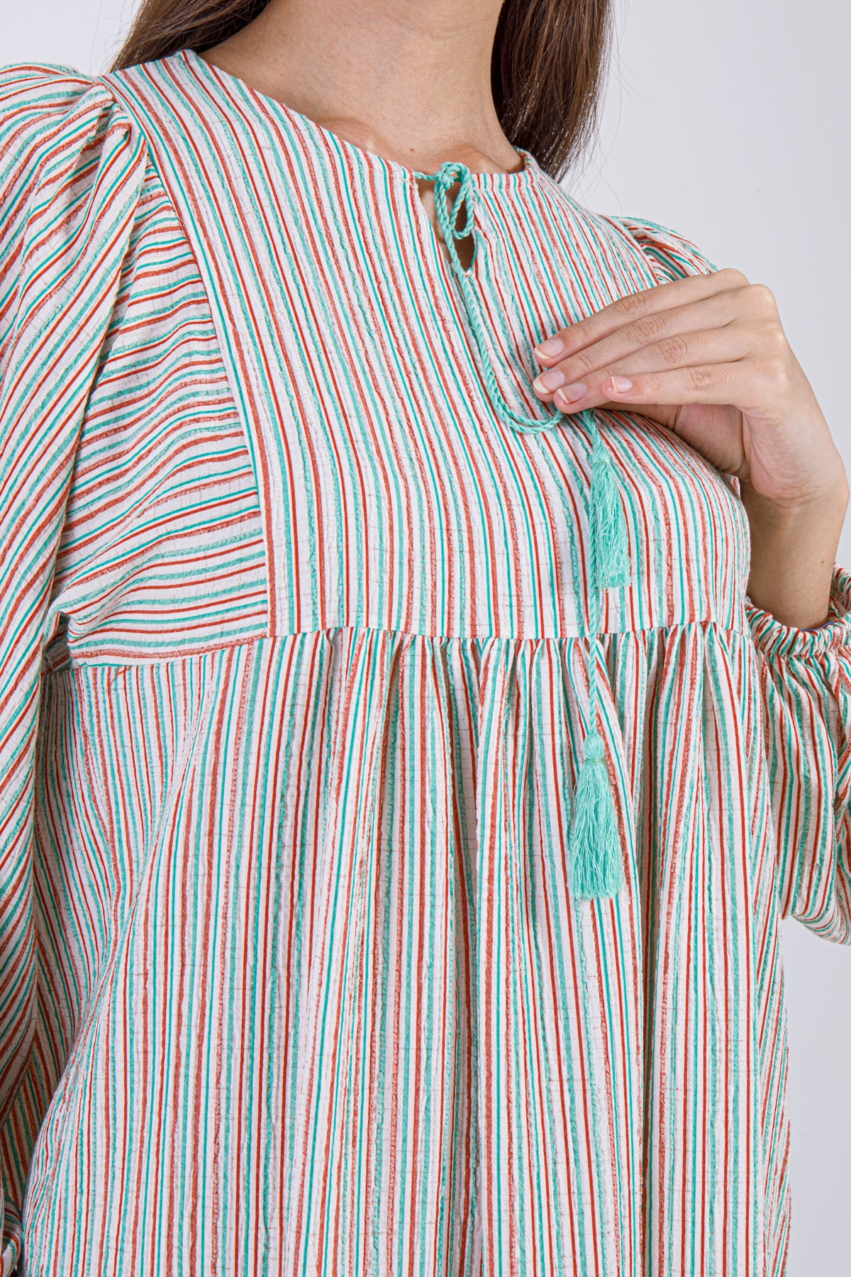 Layla Maxi Dress – Cream with Multicolor Stripes