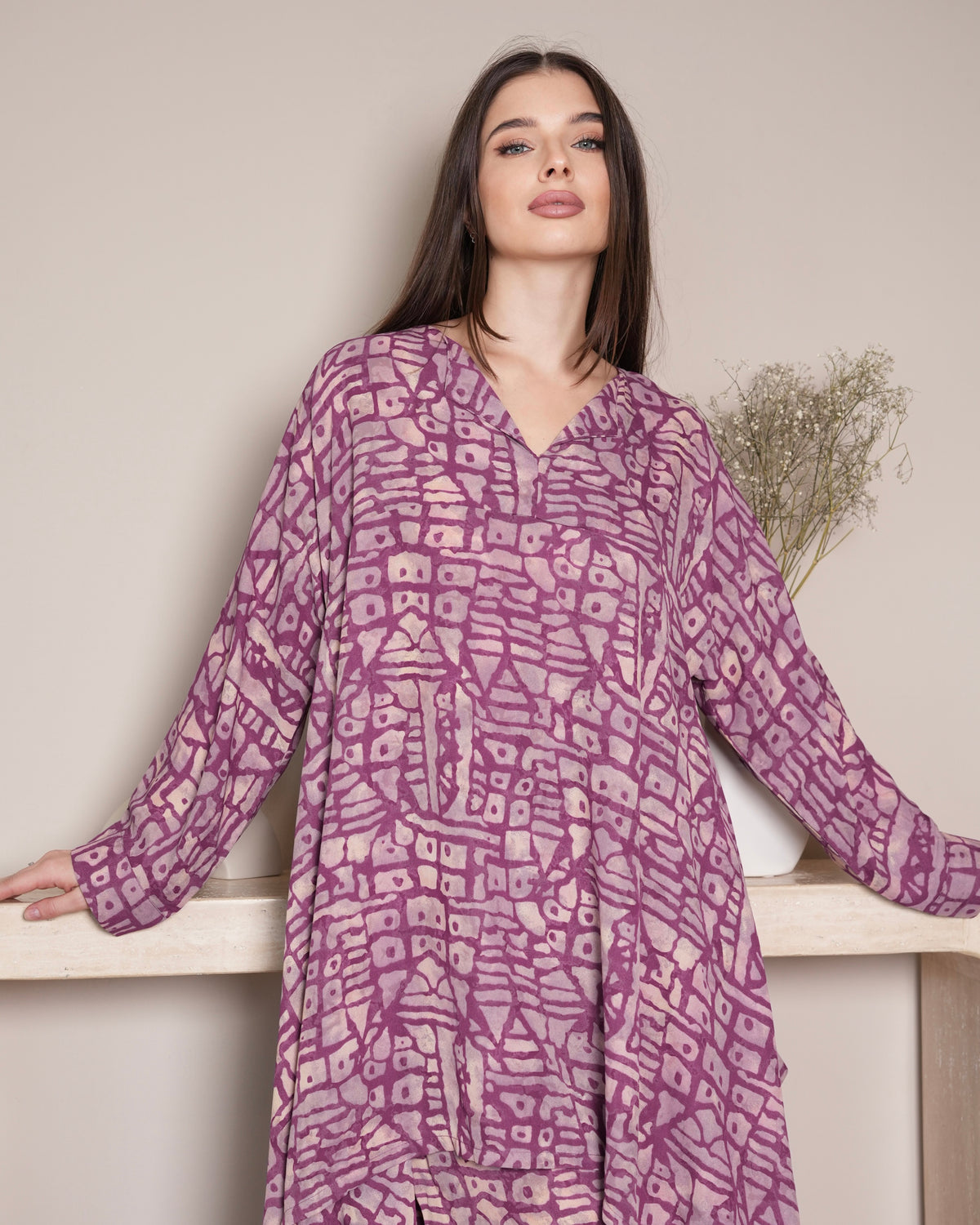 Amethyst Geo Print – Chiffon Co-ord Set