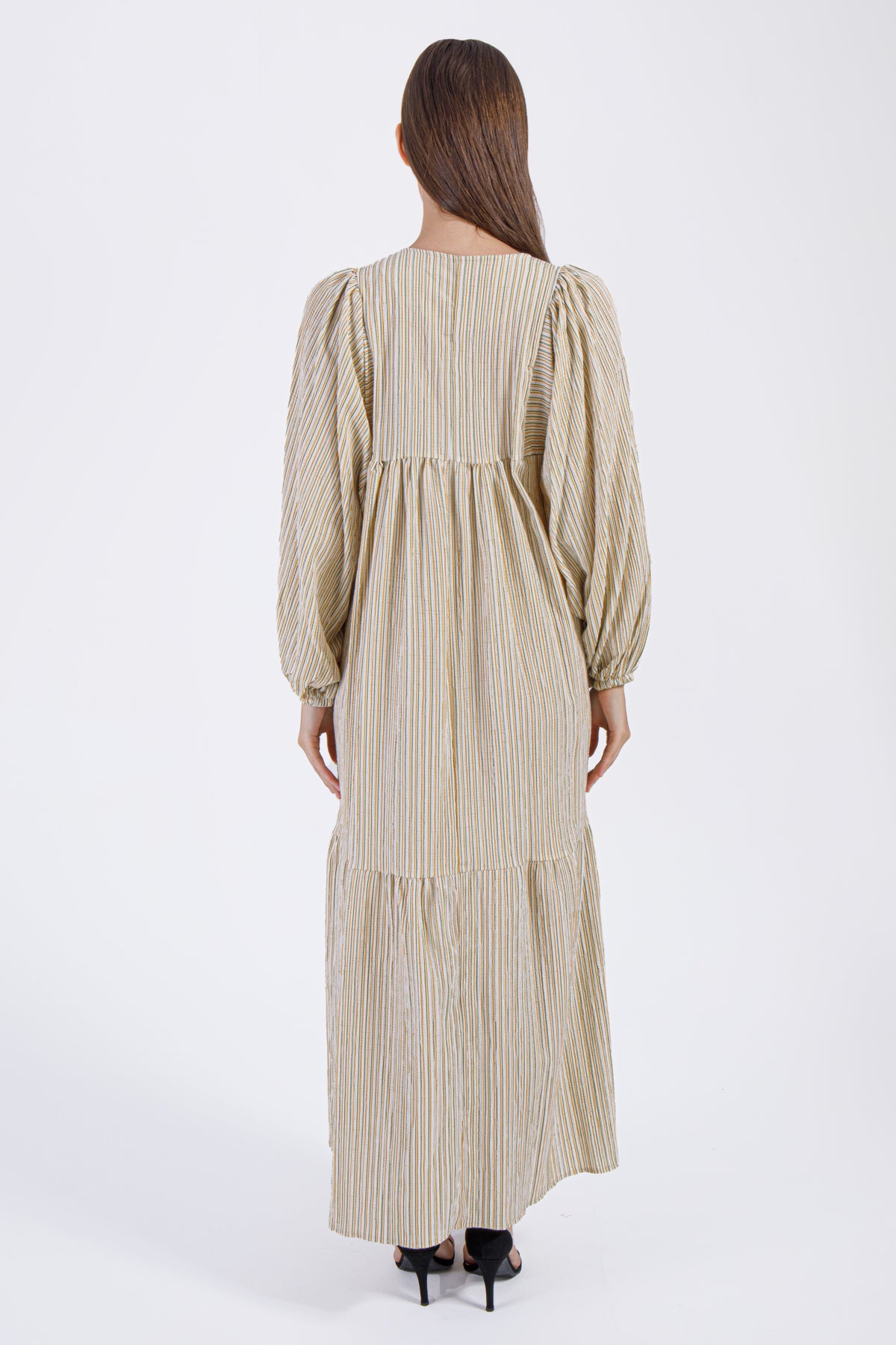 Seraya Tassel Maxi Dress – Golden Beige