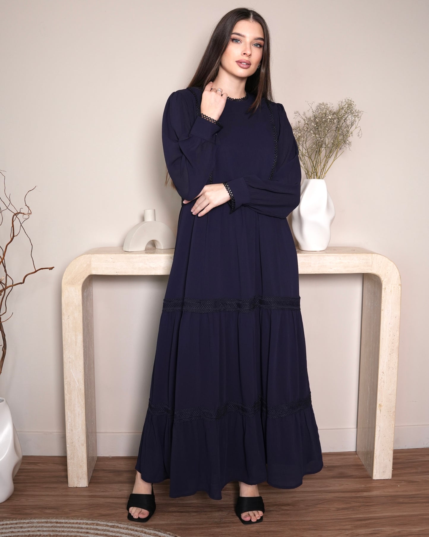 Luna Elegance - Navy Maxi Dress