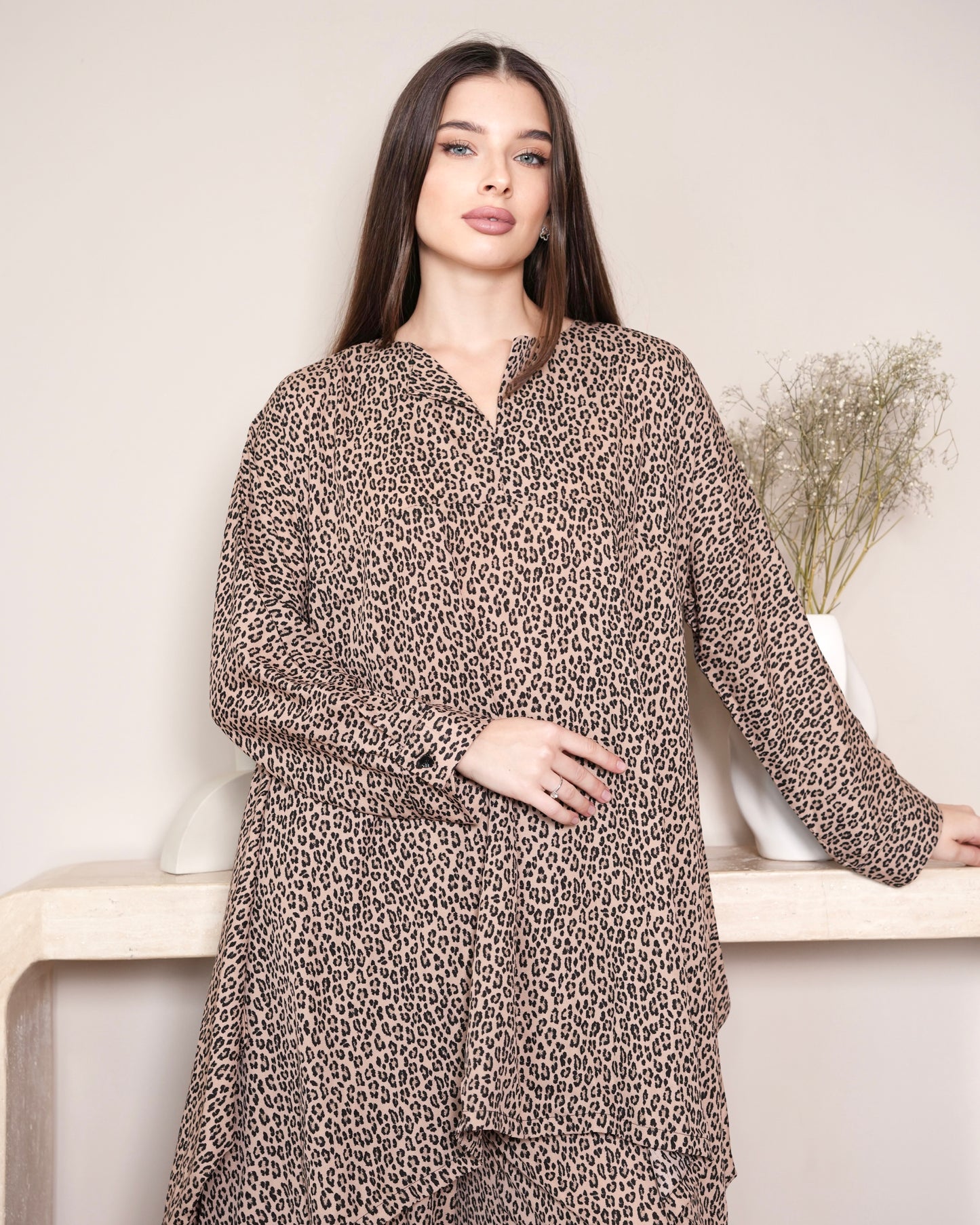 Savannah Charm - Leopard Print Modest Co-Ord Set