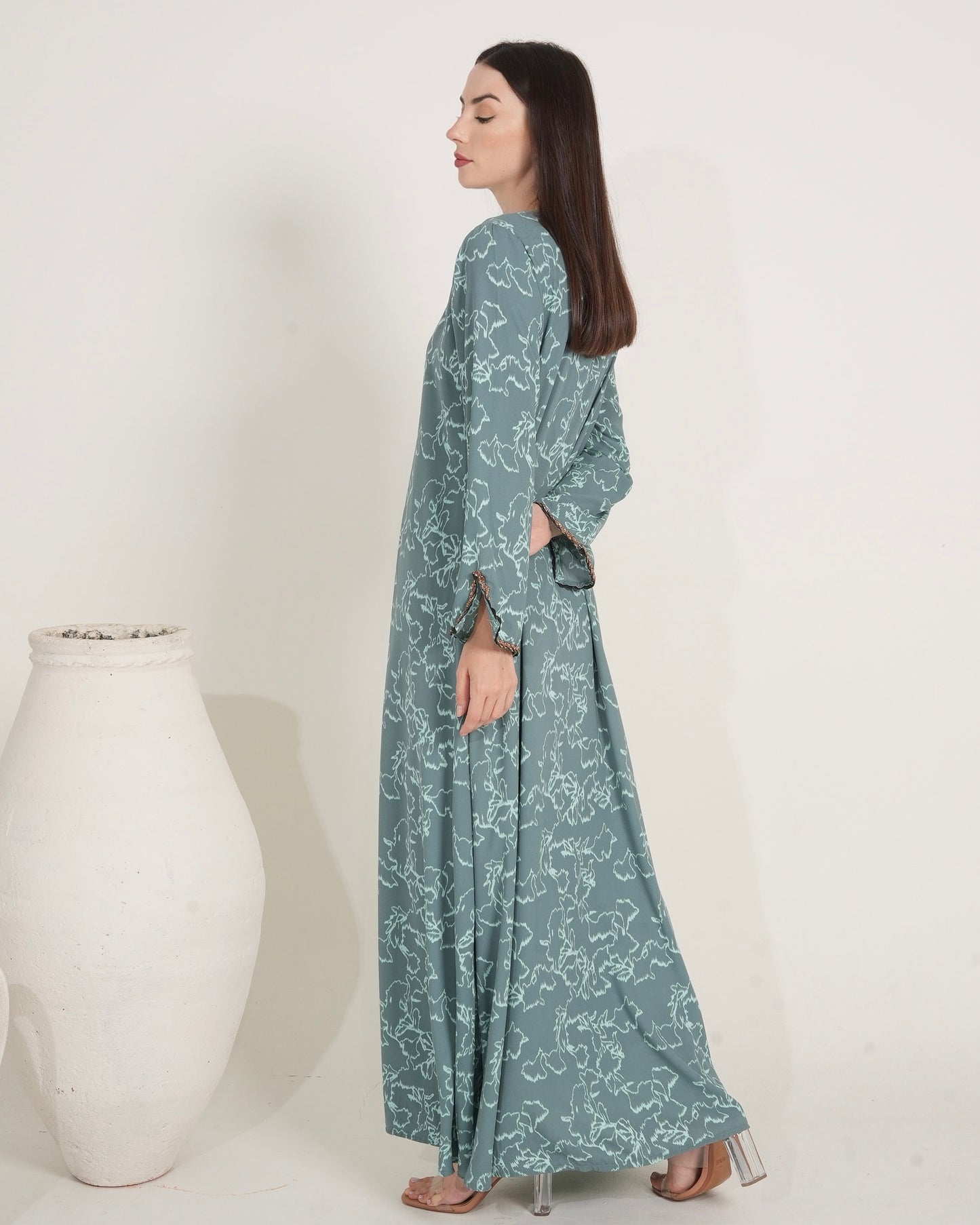 Serene Sage Maxi - Sage green floral print Maxi dress