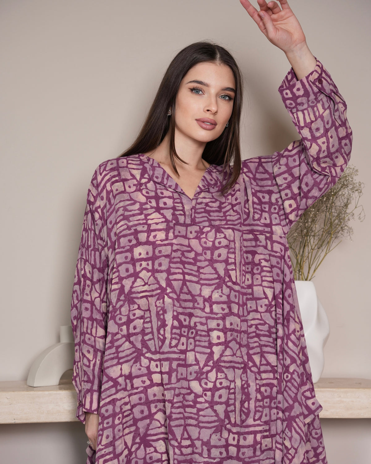 Amethyst Geo Print – Chiffon Co-ord Set