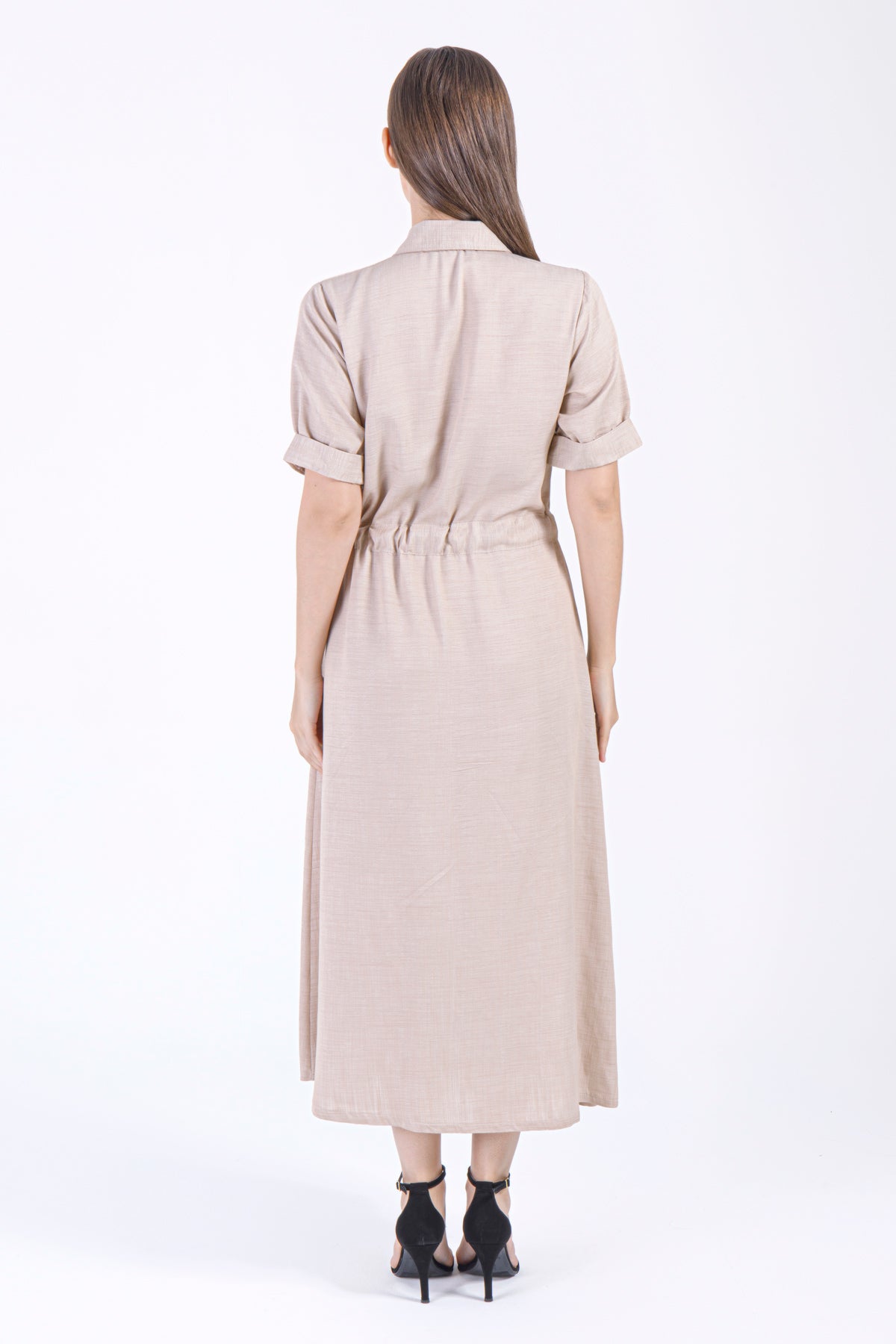 Ranya Button-Down Maxi Dress – Desert Sand