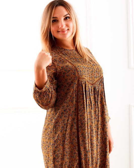 Versatile Lace finish Top - Mustard