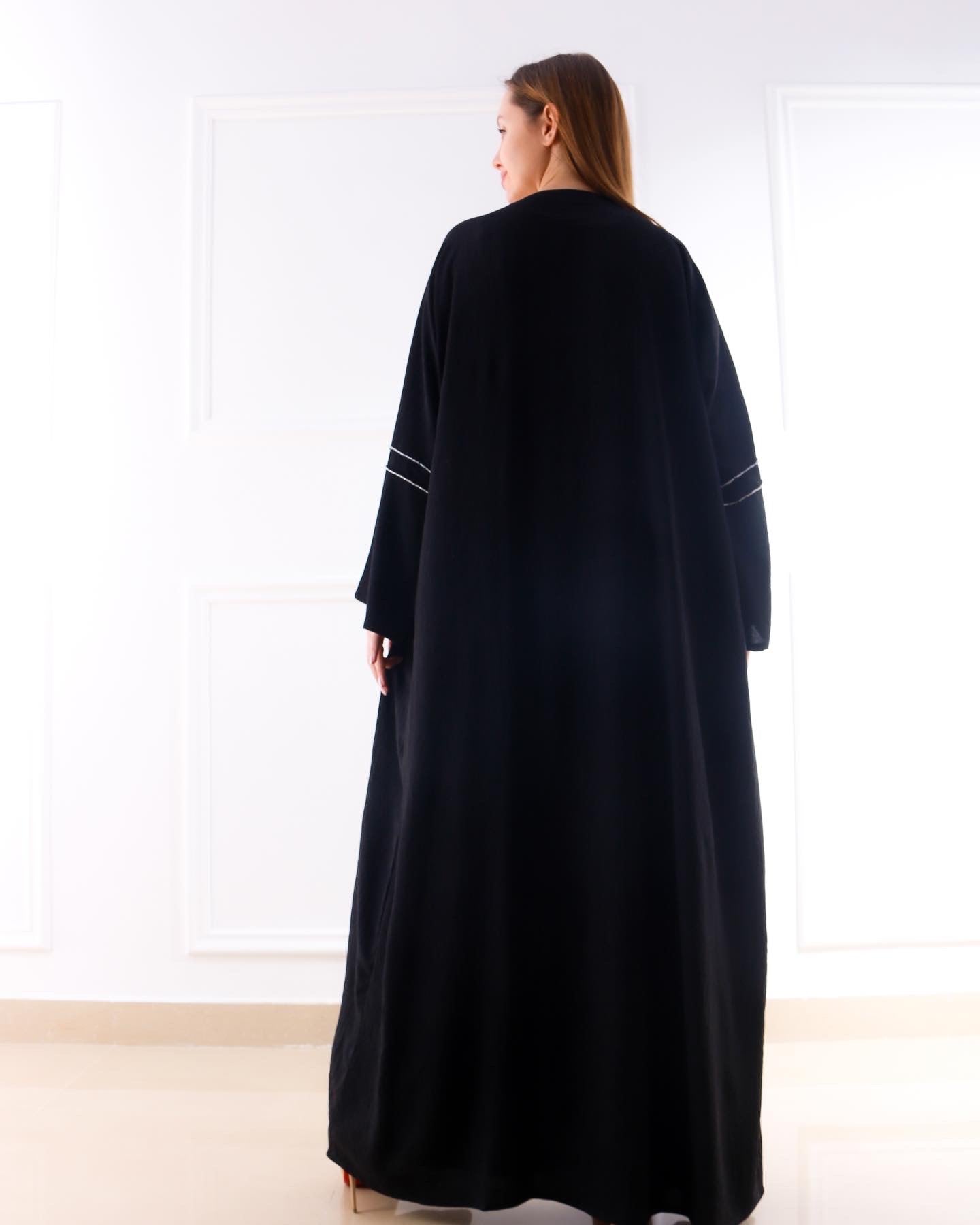 Two Piece Abaya Set - Black