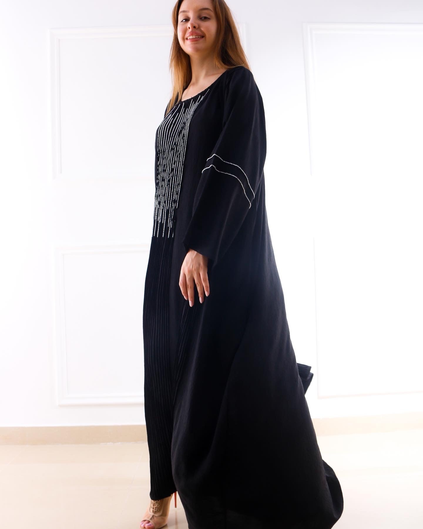 Two Piece Abaya Set - Black